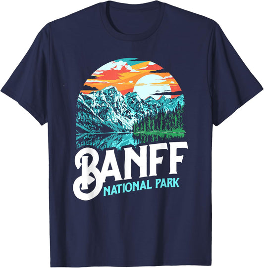 Banff National Park Lake Louise Canada Vintage Graphic T-Shirt - T-Shirt | Navy