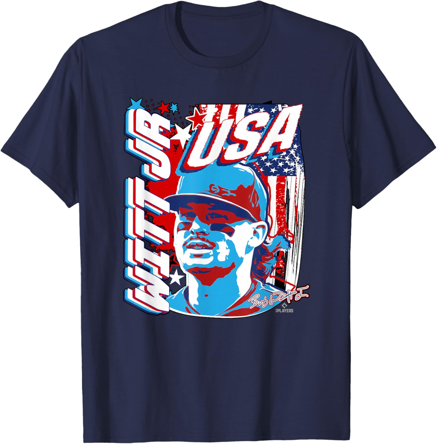 Bobby WITT Jr. International Baseball USA MLBPA T-Shirt - T-Shirt | Navy