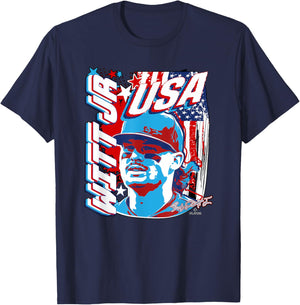 Bobby WITT Jr. International Baseball USA MLBPA T-Shirt - T-Shirt | Navy