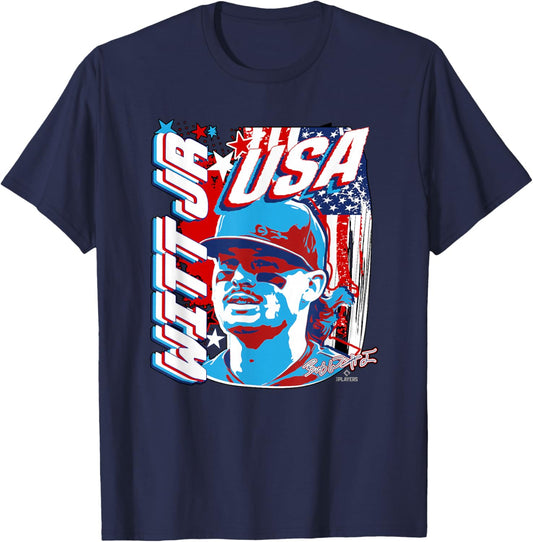 Bobby WITT Jr. International Baseball USA MLBPA T-Shirt - T-Shirt | Navy