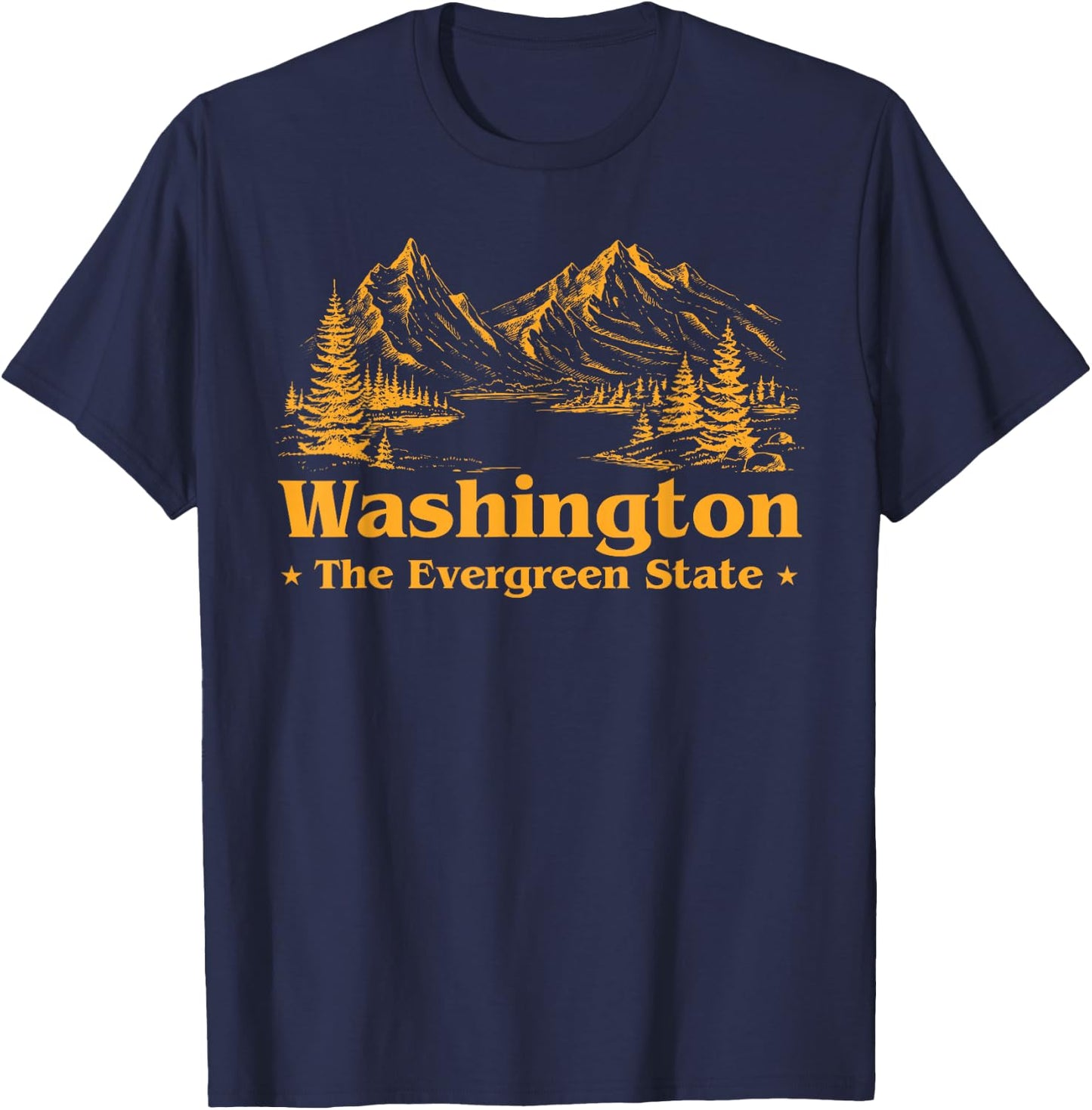 Funny Home Washington State The Evergreen State T-Shirt - T-Shirt | Navy