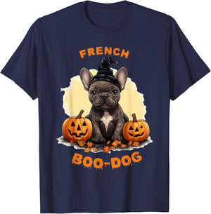 Halloween Frenchie, French Boo-dog, bulldog T-Shirt - T-Shirt | Navy