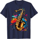 Saxophone lovers , Small, Black T-Shirt - T-Shirt | Navy