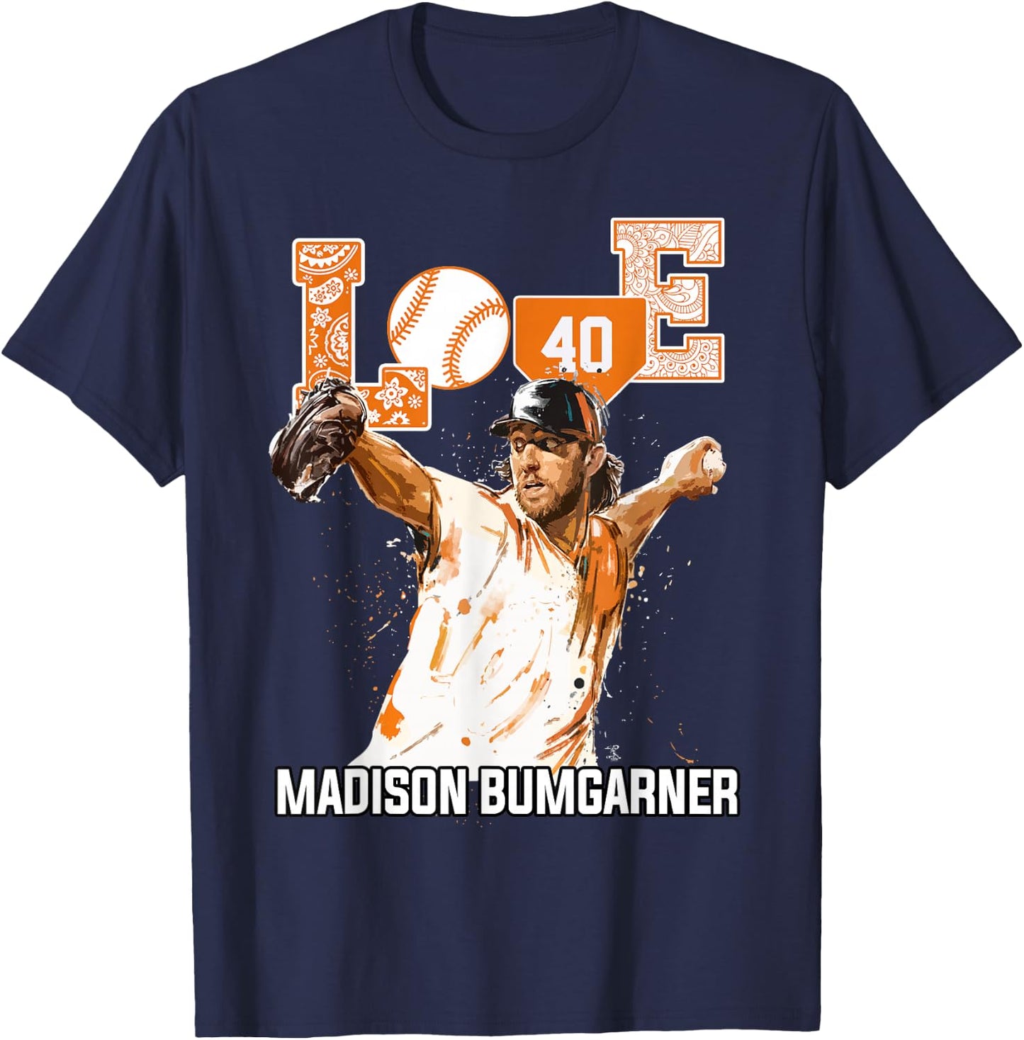 Madison Bumgarner Love Player - Apparel T-Shirt - T-Shirt | Navy