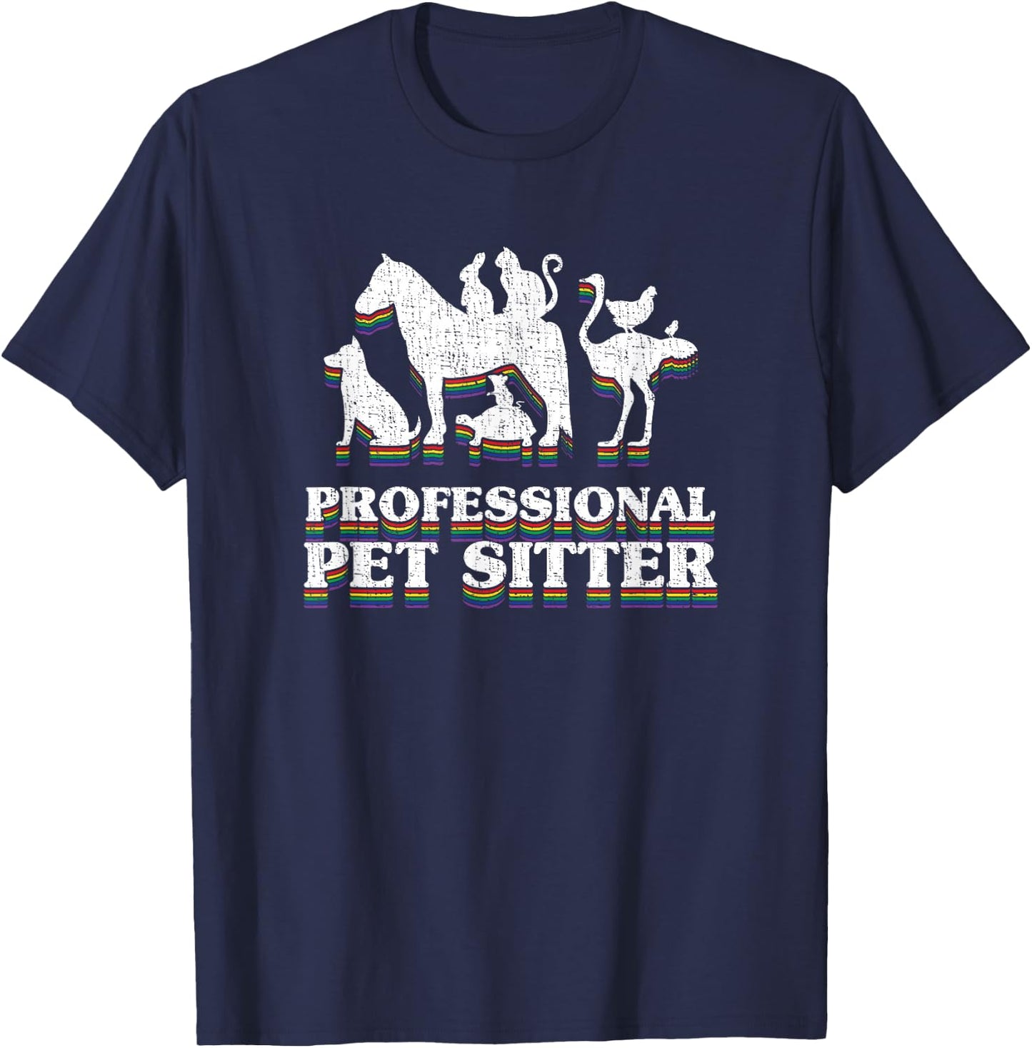 Classic Professional Pet Sitter distressed T-Shirt - T-Shirt | Navy