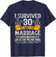 30th Wedding Anniversary Couples Husband Wife 30 Years T-Shirt - T-Shirt | Navy