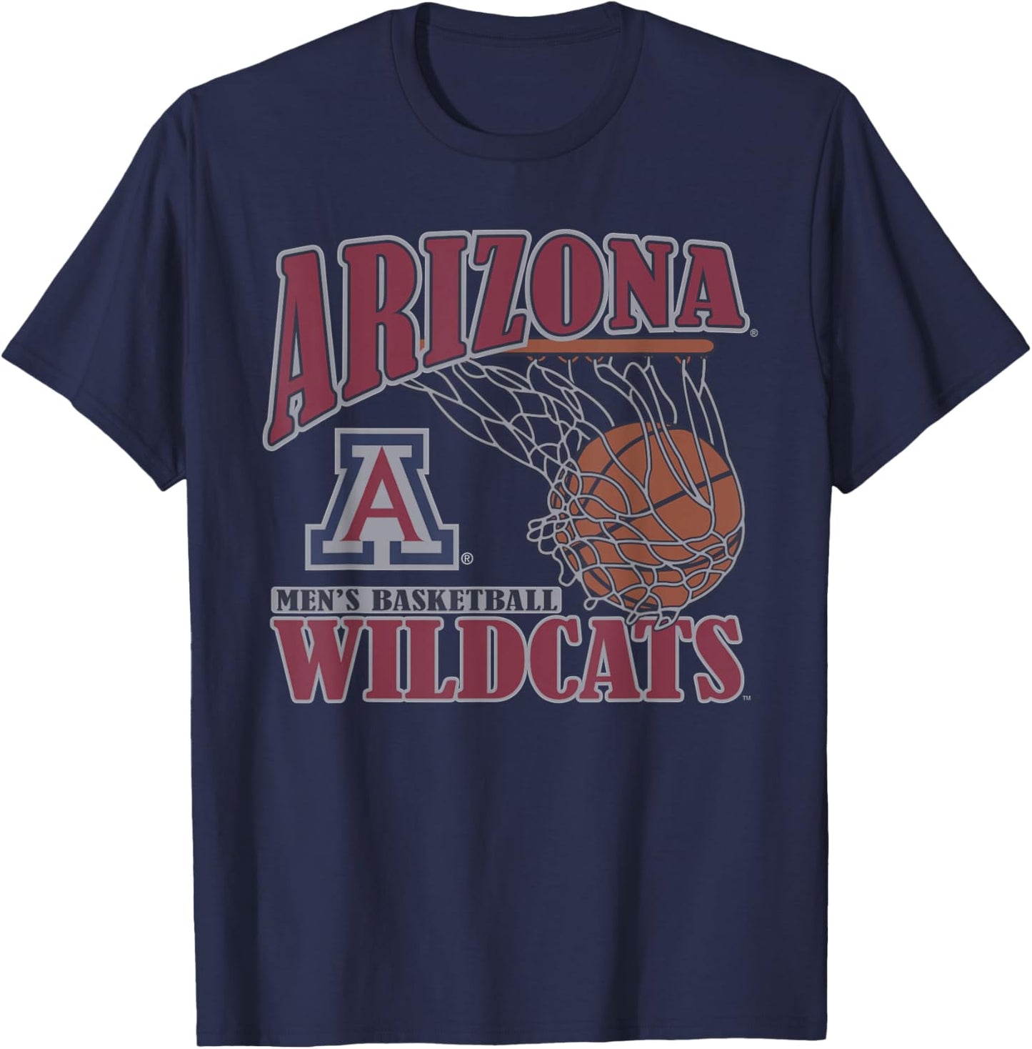 Elite Authentics Arizona Wildcats Men's Basketball Vintage Navy Blue T-Shirt - T-Shirt | Navy