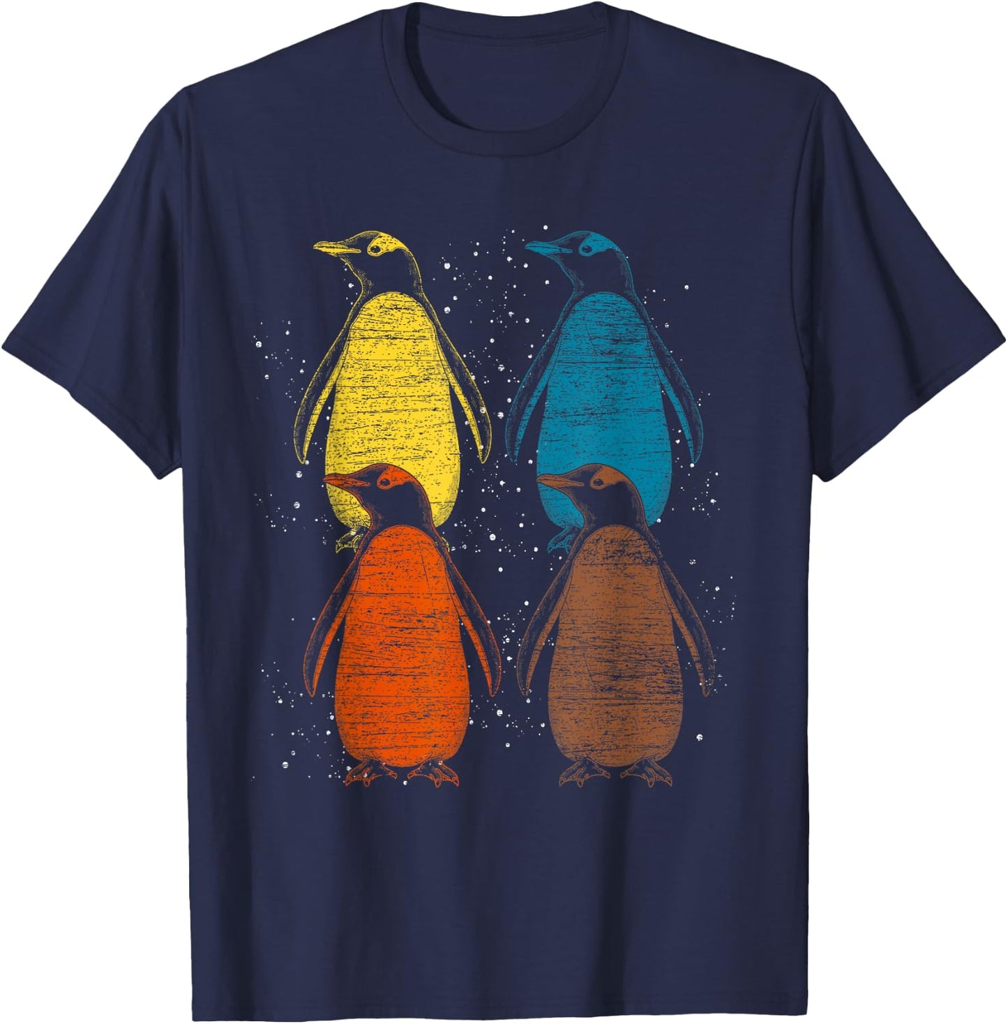 Retro Antarctic Animal Lover Zoo Keeper Gift Cute Penguin T-Shirt - T-Shirt | Navy