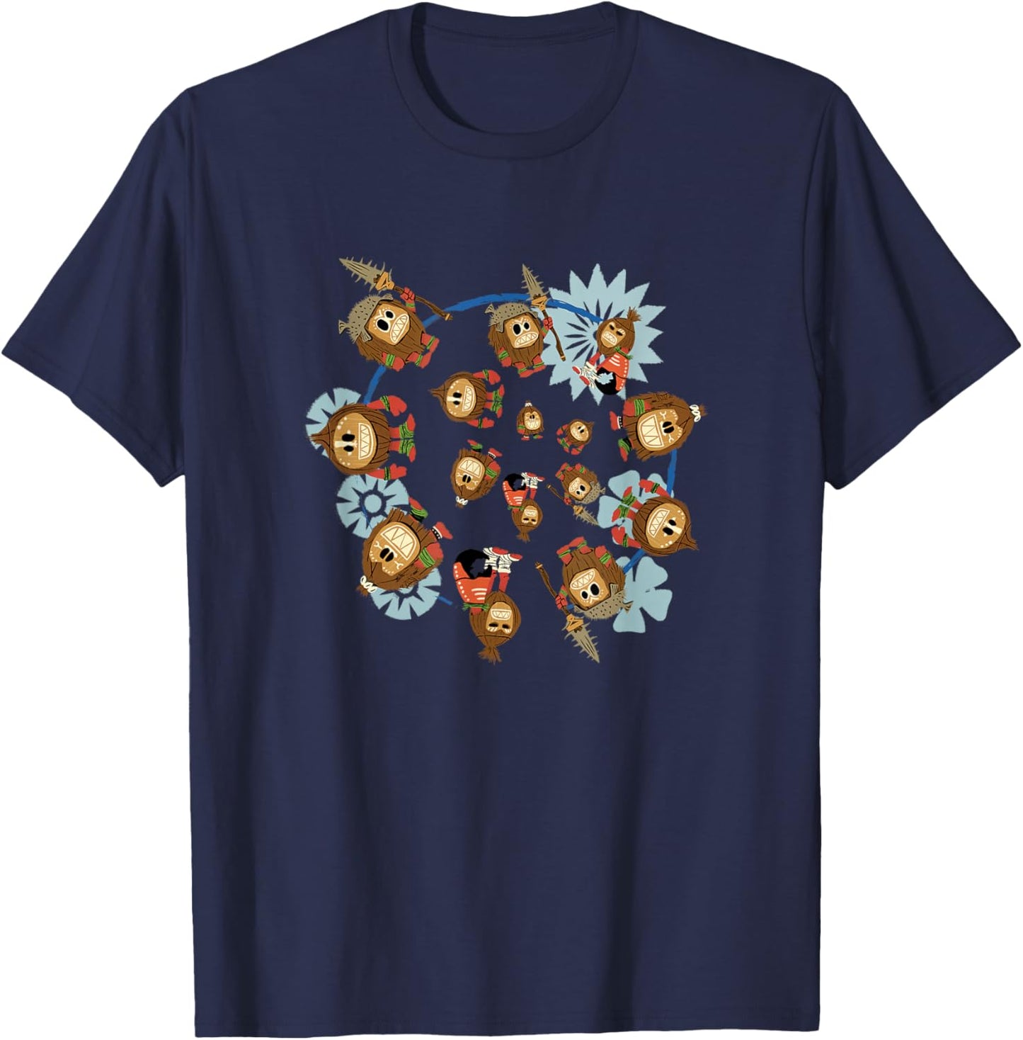 Disney Moana Kakamora Pirates Tribe Swirl Big Chest Poster T-Shirt - T-Shirt | Navy