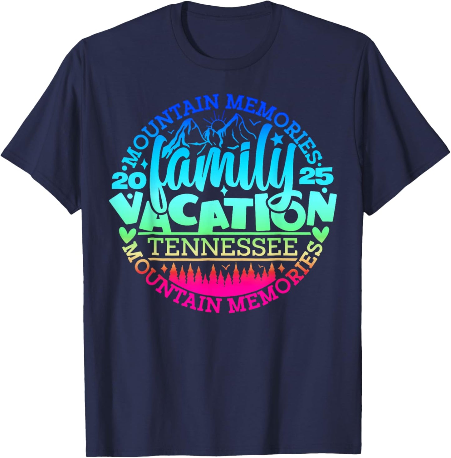Tennessee Family Vacation Road Trip 2025 Mountain Gatlinburg T-Shirt - T-Shirt | Navy