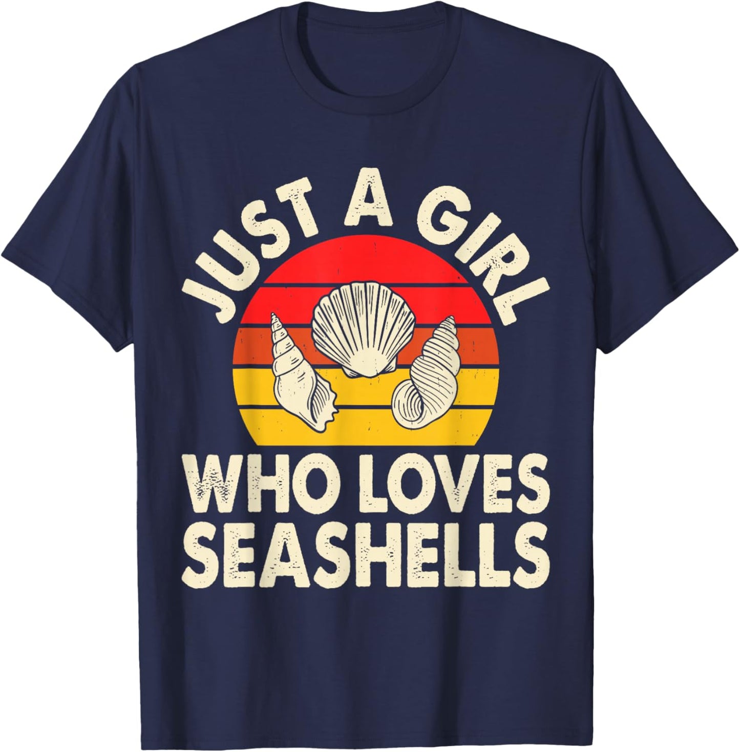 Just A Girl Who Loves Seashells T-Shirt - T-Shirt | Navy
