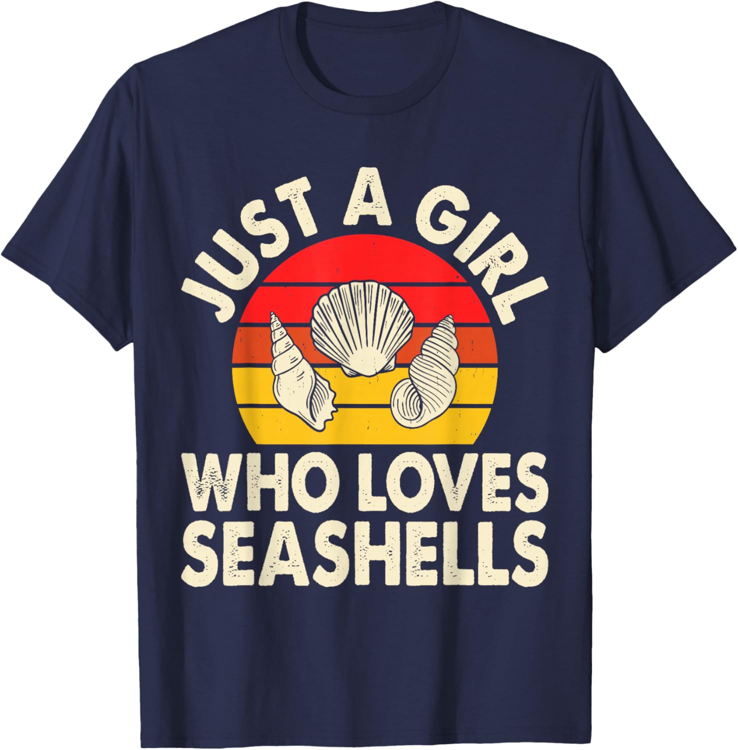 Just A Girl Who Loves Seashells T-Shirt - T-Shirt | Navy