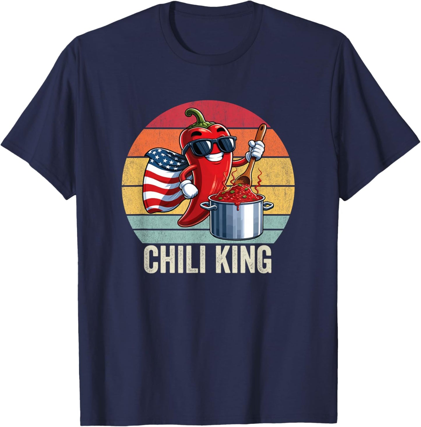 Chili Cook Off, Chili King, Chili Cookout T-Shirt - T-Shirt | Navy