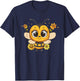 Cute Bee with Flowers I Kids Bee T-Shirt - T-Shirt | Navy
