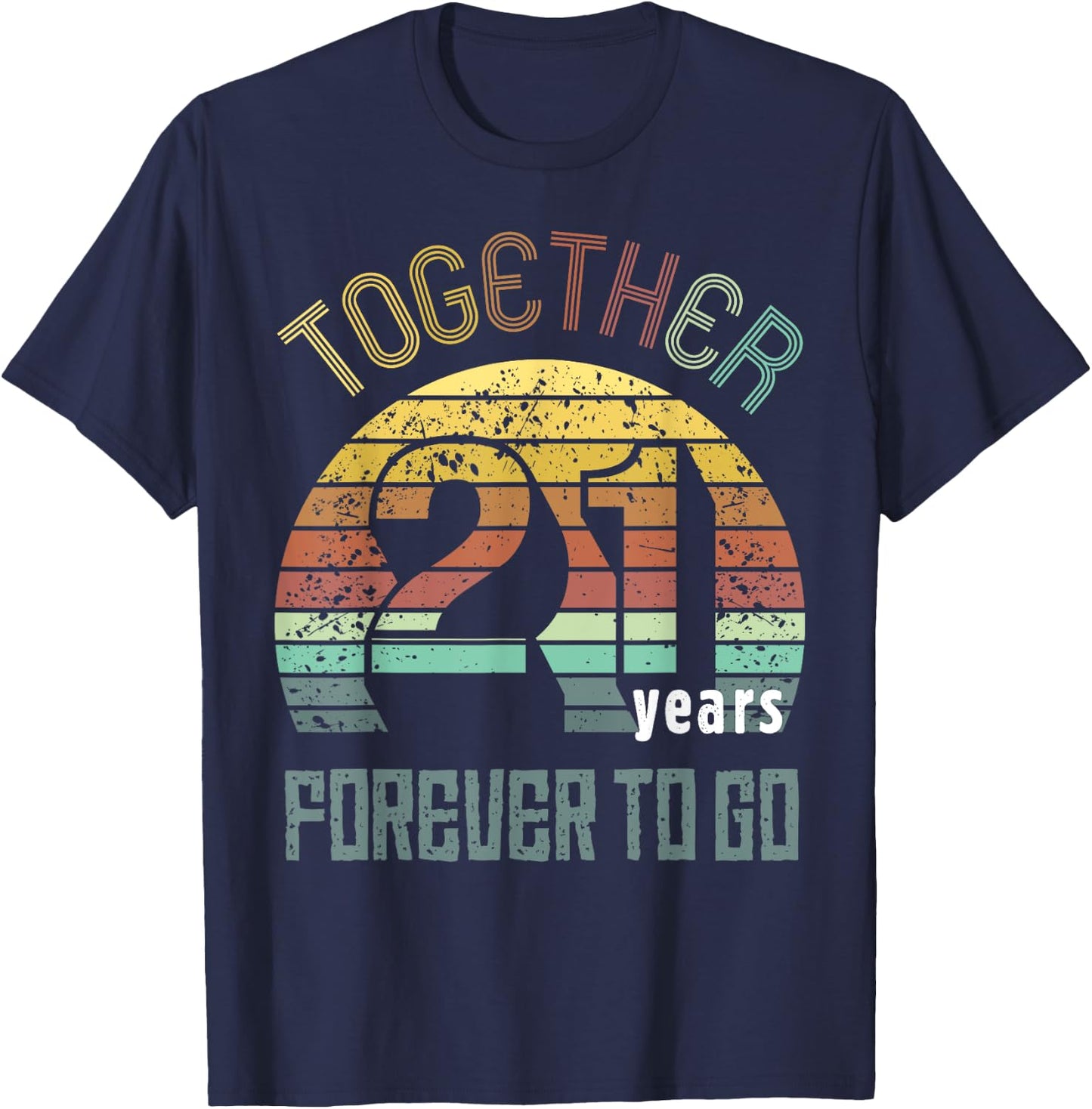21st Years Wedding Anniversary Gifts For Couples Matching T-Shirt - T-Shirt | Navy