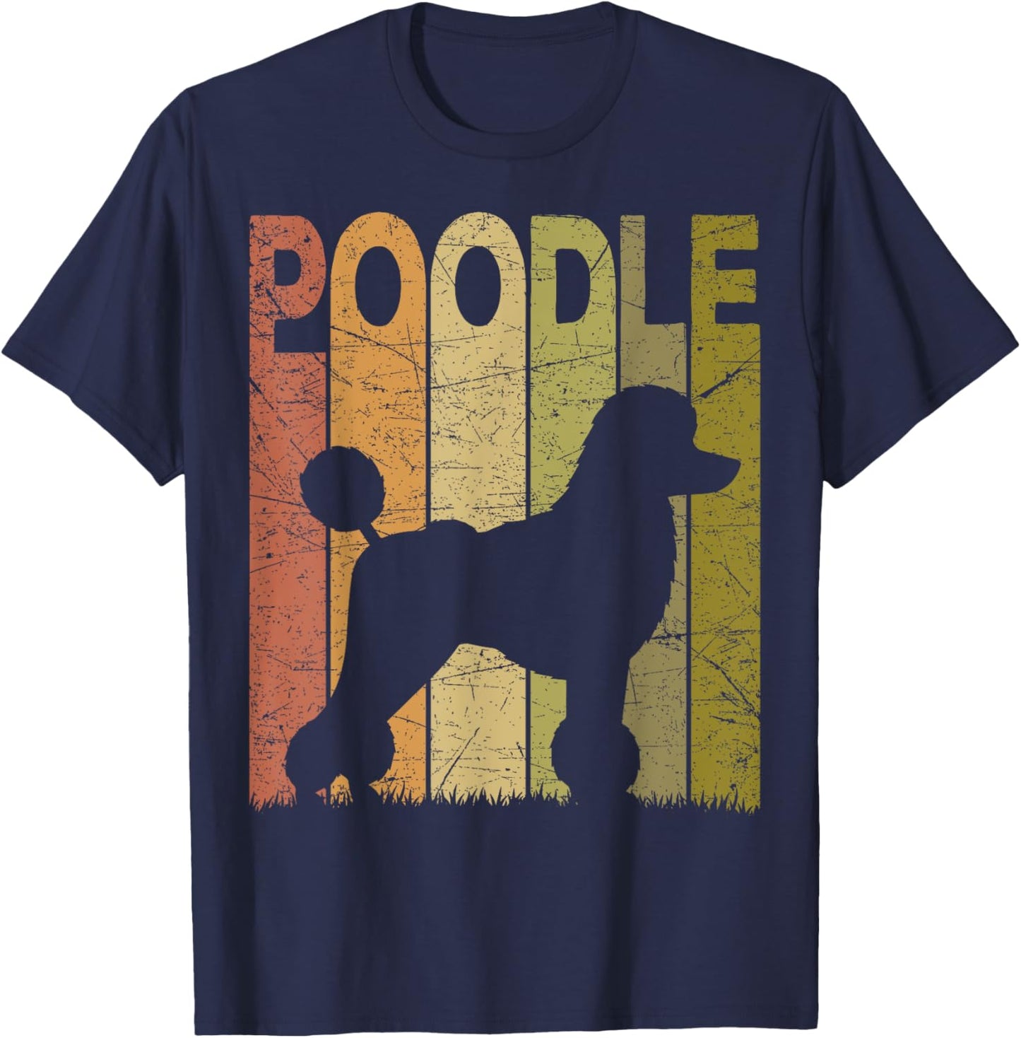 Poodle Vintage Poodle Dog Retro Poodle Caniche Lover T-Shirt - T-Shirt | Navy
