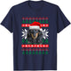 Dachshund Ugly Christmas Sweater Style Santa Hat Doxie Dog Men Women Kids T-Shirt - T-Shirt | Navy