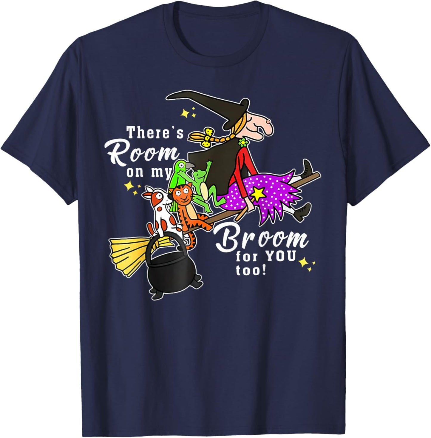 There'S Room On My Broom For You Too Teacher Halloween T-Shirt - T-Shirt | Navy