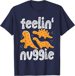 Dinosaur Chicken Nugget Lover Unique Dino Style T-Shirt - T-Shirt | Navy