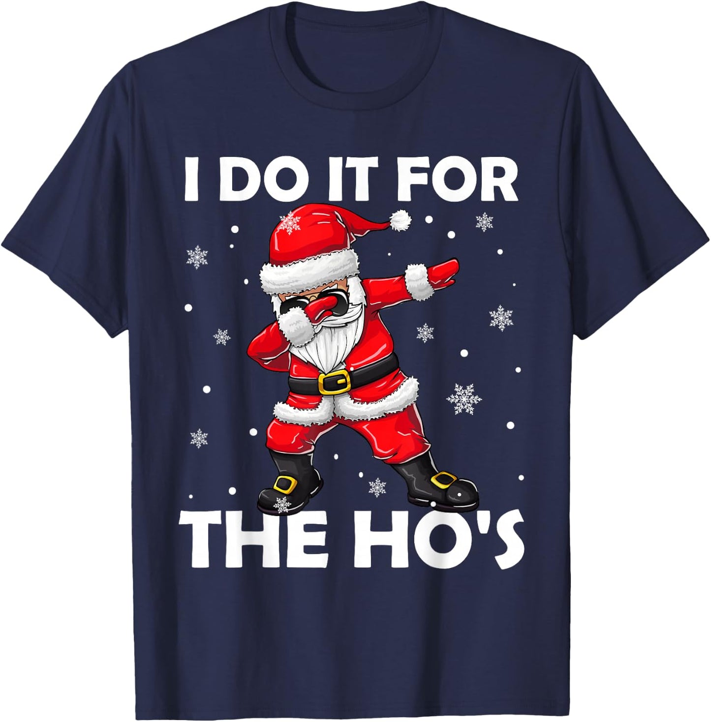 I Do It For The Hos Dabbing Santa Claus Christmas Kids Boys T-Shirt - T-Shirt | Navy