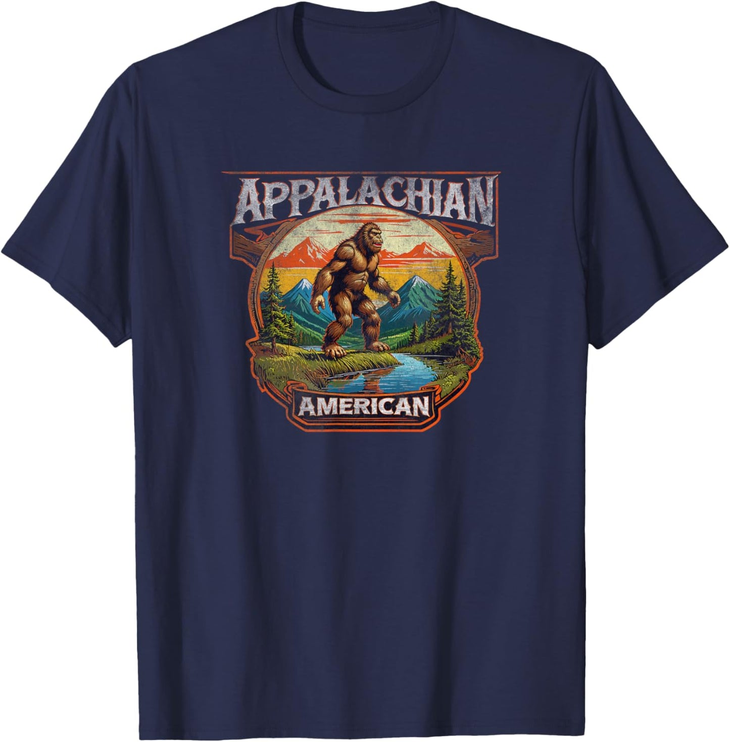 Appalachian American vintage bigfoot T-Shirt - T-Shirt | Navy
