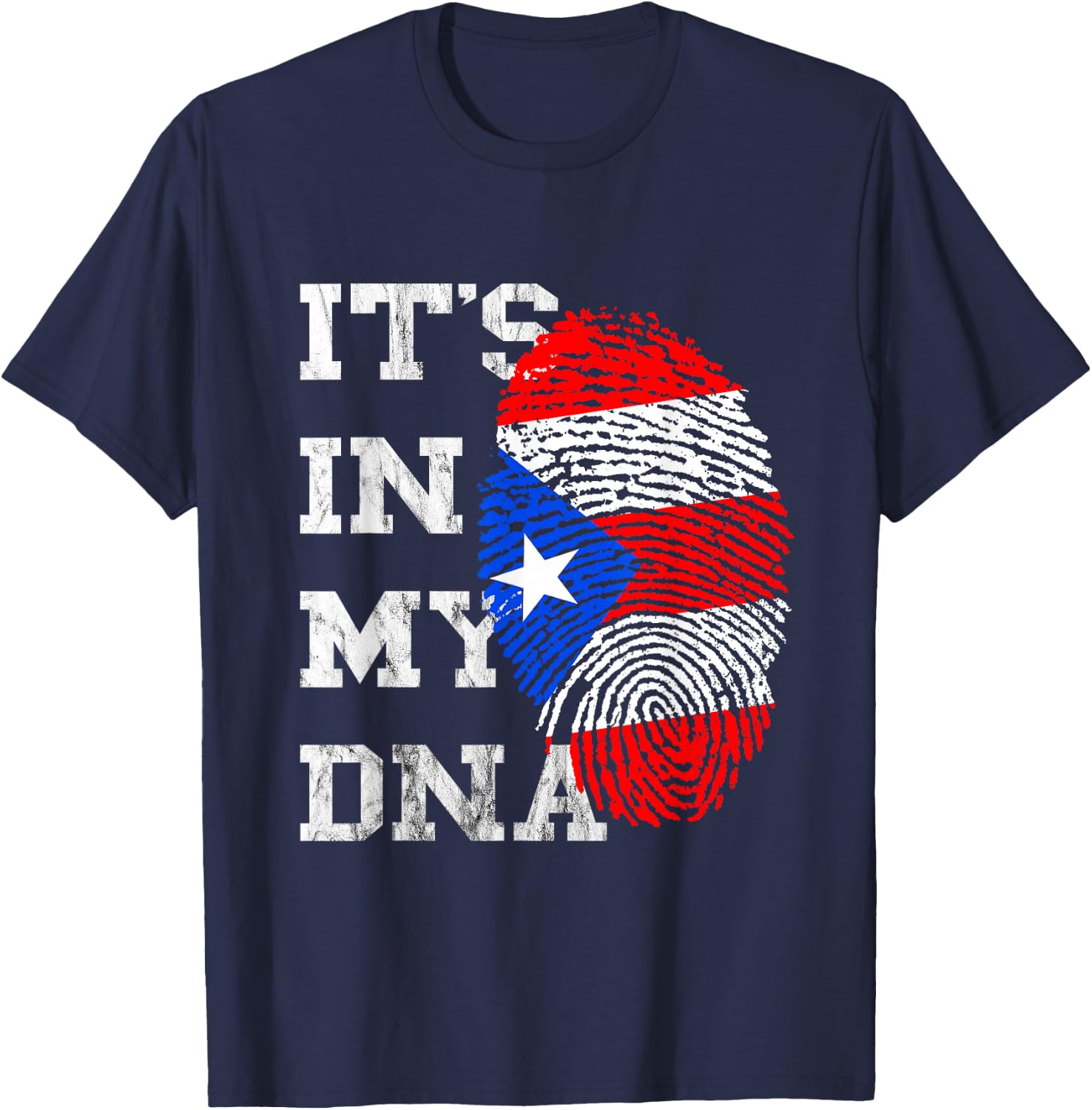 It is in My DNA Puerto Ricaner Genetics Puerto Rico T-Shirt - T-Shirt | Navy