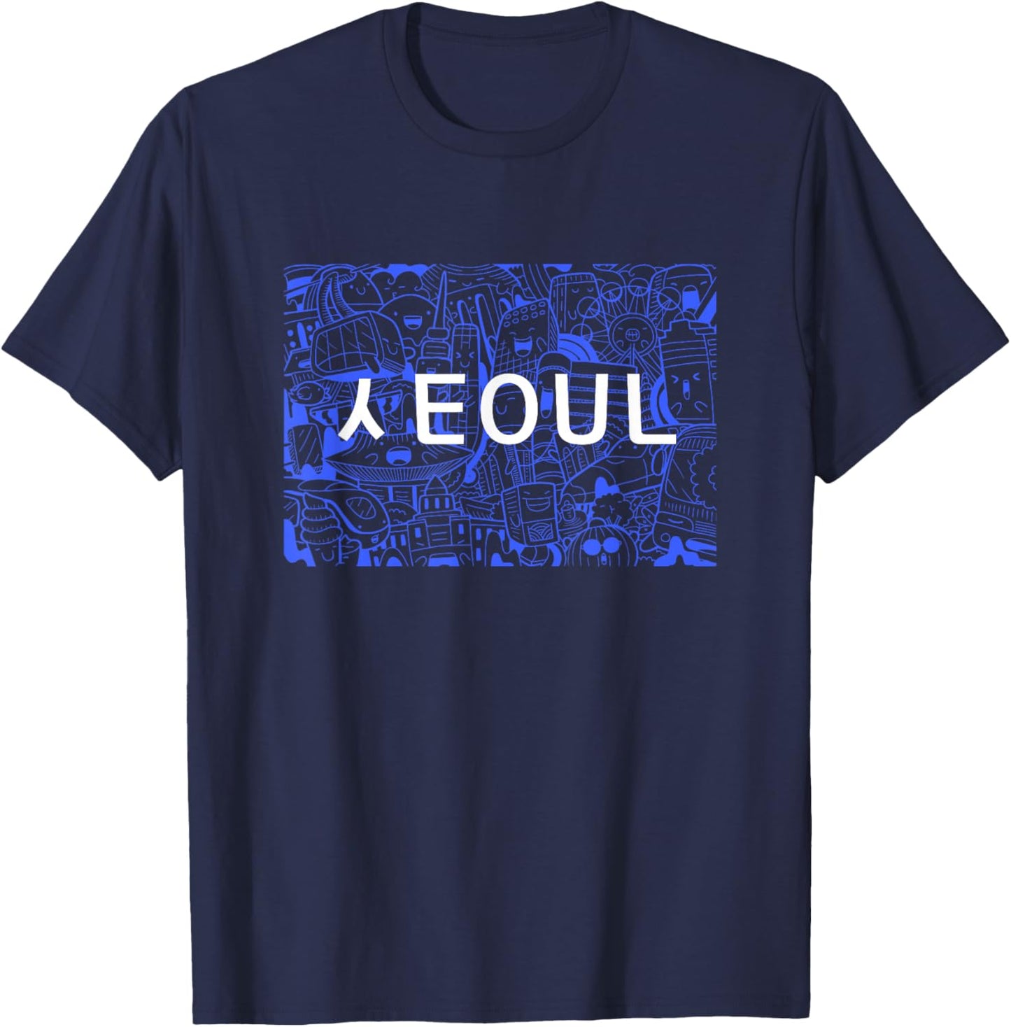 Seoul Korean Hangul Hanguk language city culture kpop T-Shirt - T-Shirt | Navy