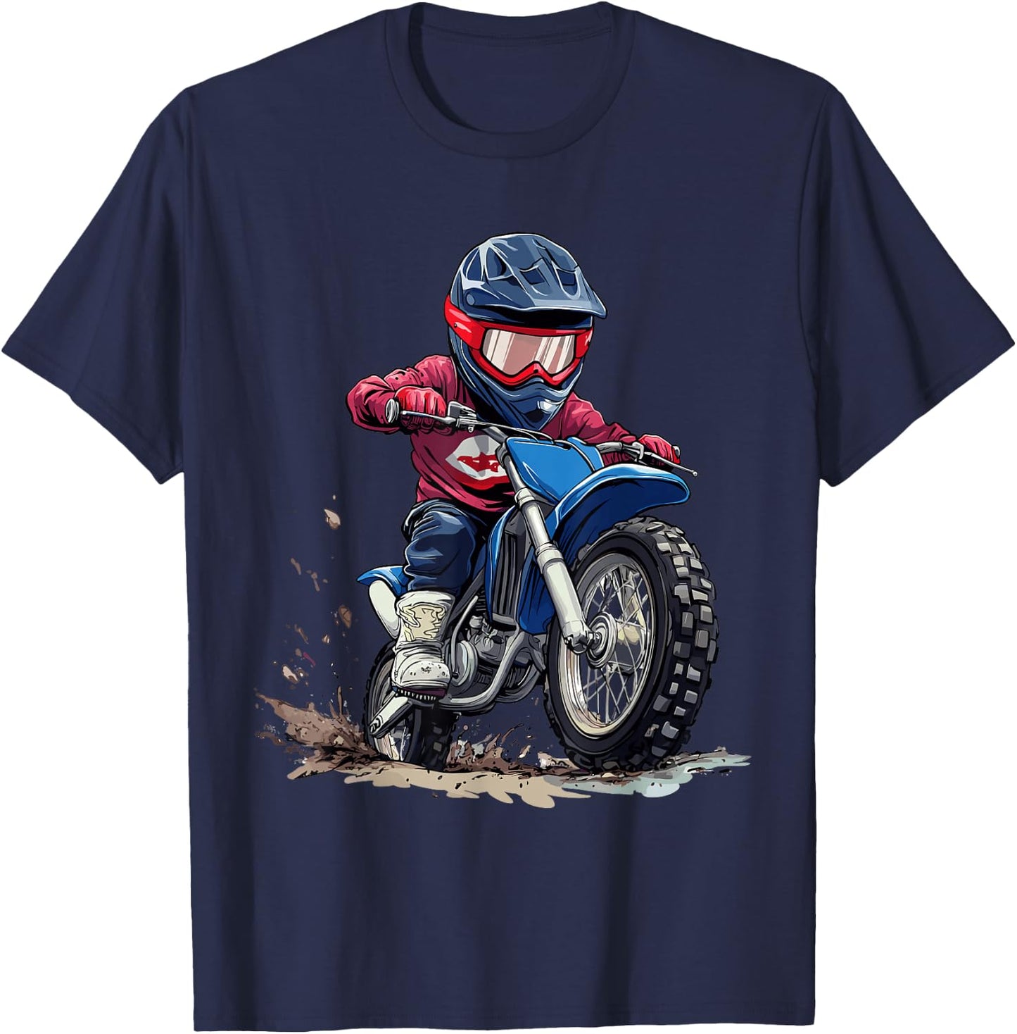Kids Dirt Bike T-Shirt - T-Shirt | Navy