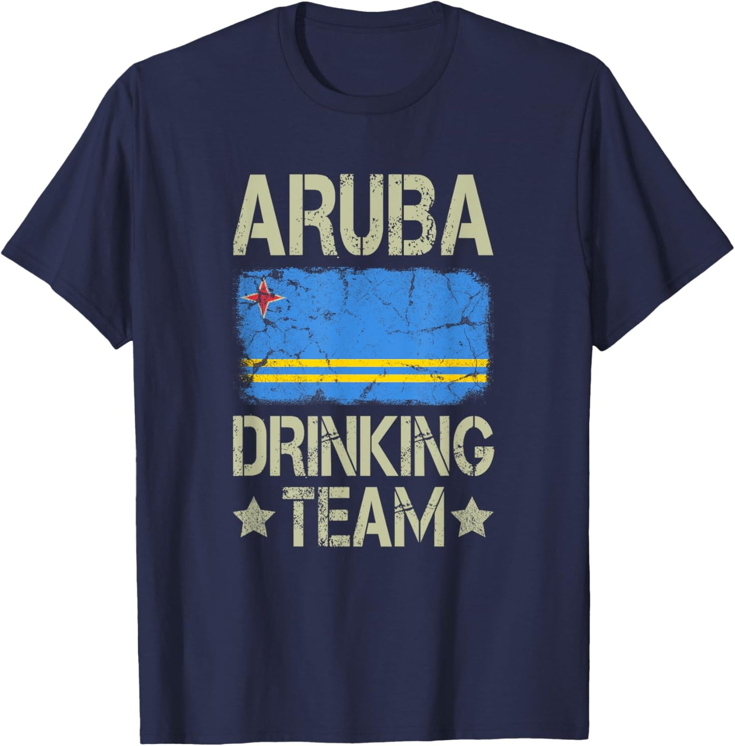 Aruba Drinking Team Aruba Flag Funny Drinking T-Shirt - T-Shirt | Navy