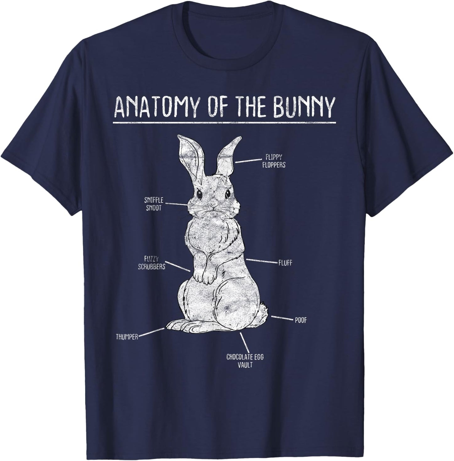 Rabbit Anatomy Bunny Lover Animal Pet Owner Gift T-Shirt - T-Shirt | Navy