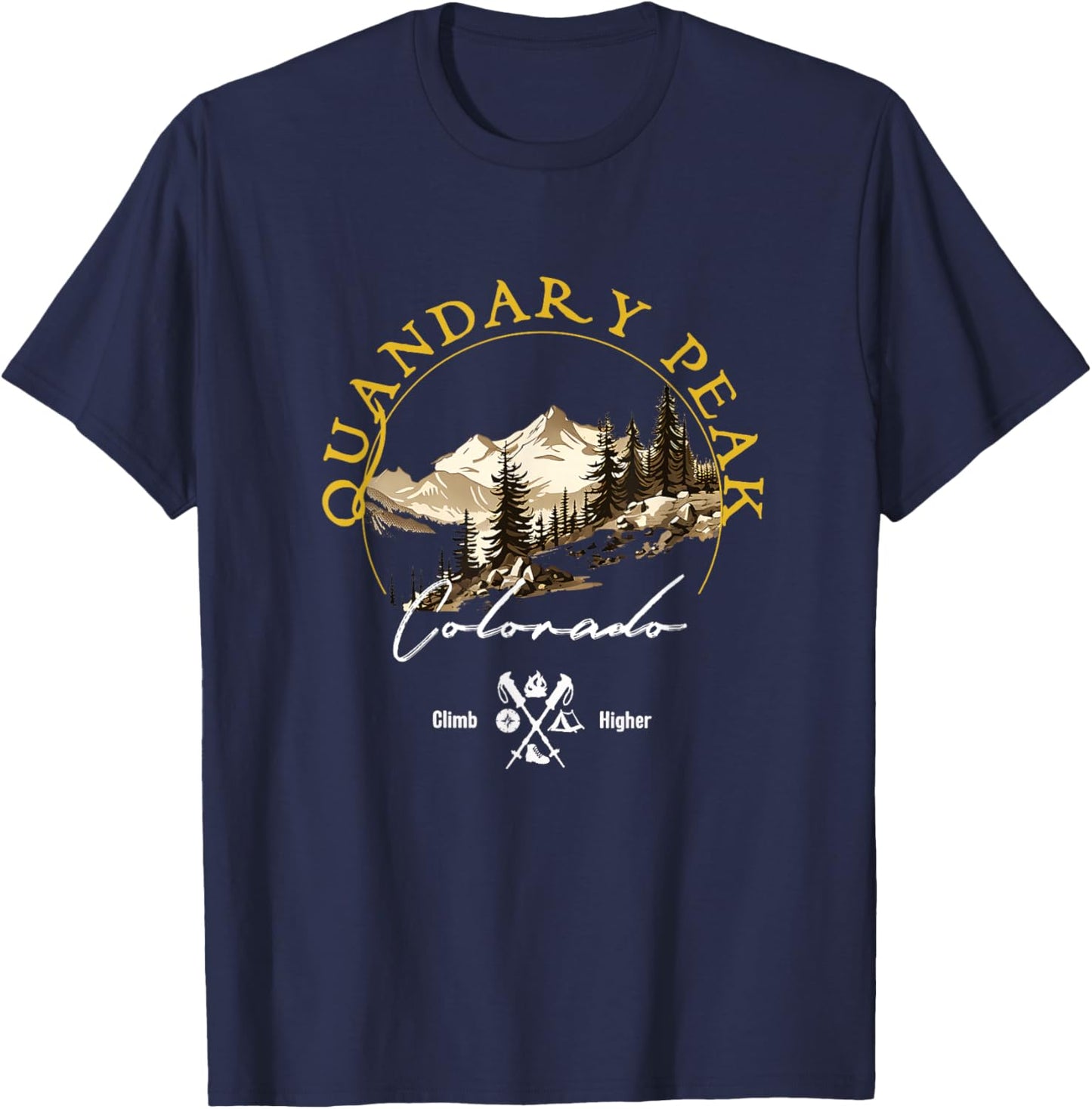 Quandary Peak Retro Vintage Apparel - Quandary Peak Souvenir T-Shirt - T-Shirt | Navy