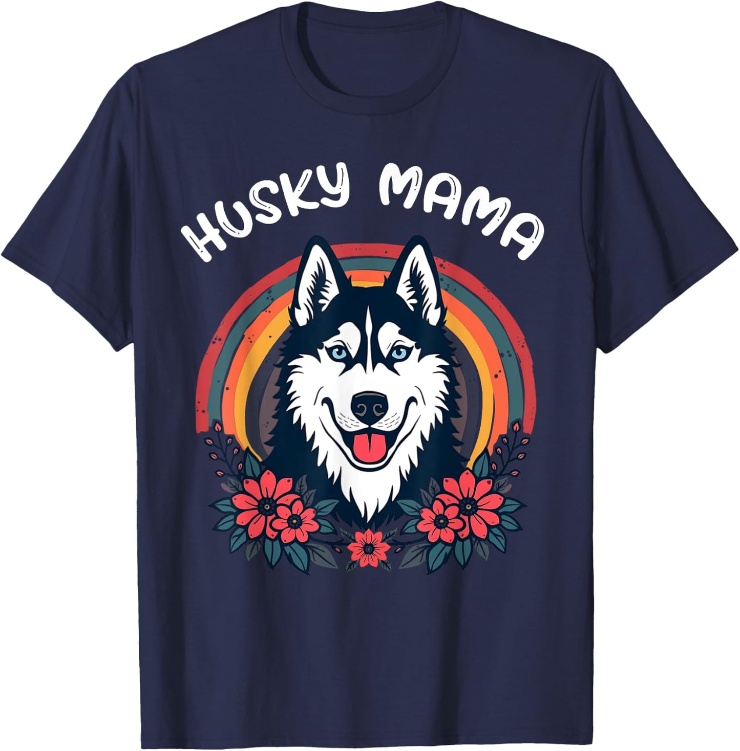 Husky Mama Siberian Husky Mom T-Shirt - T-Shirt | Navy