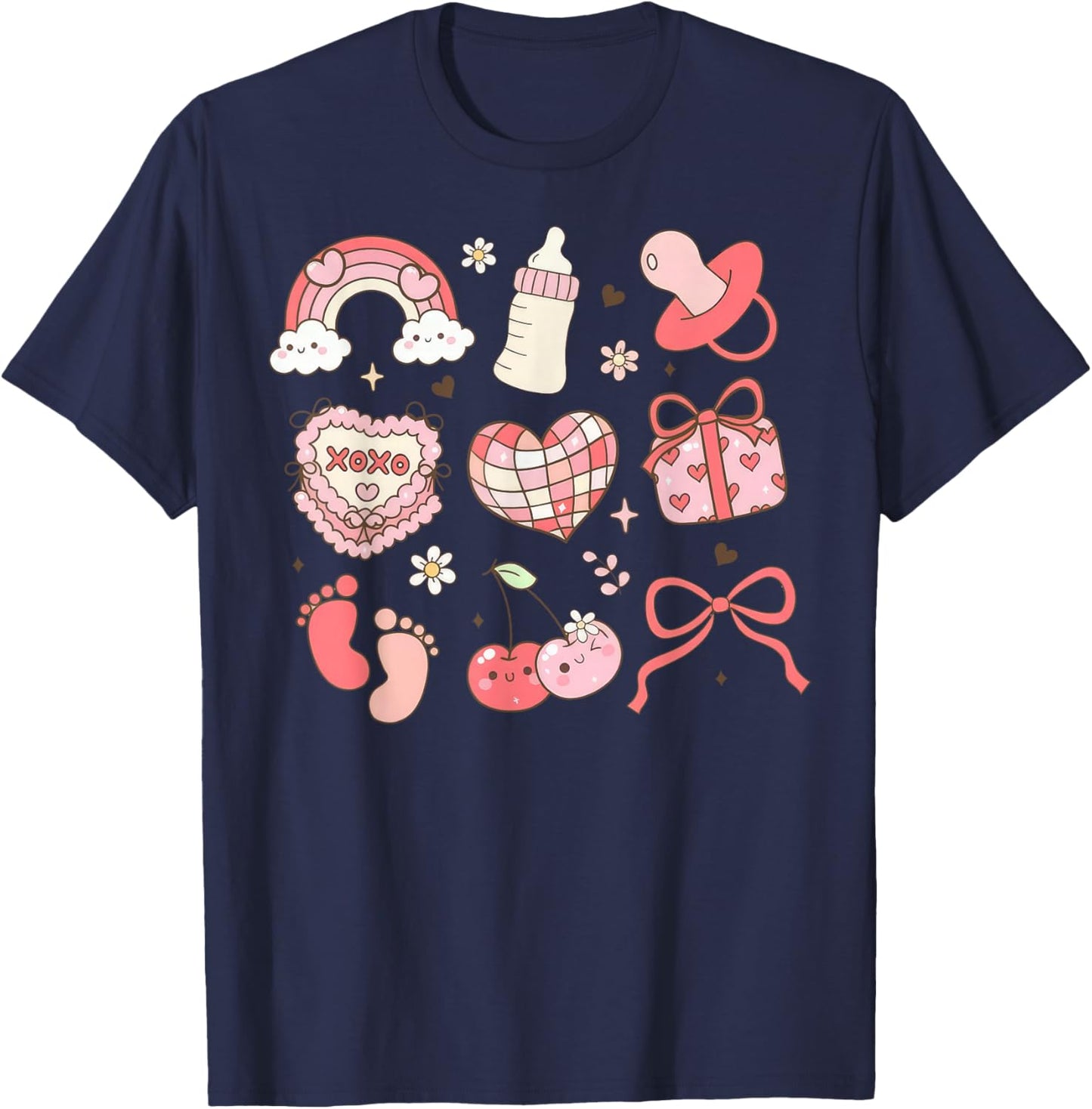 Nurse Valentines' Day Gifts NICU Nurse Valentines Day L&D Nurse Nicu Crew , Black, Small, Short Sleeve, , -Adults, Healthcare Professionals, Nurses T-Shirt - T-Shirt | Navy
