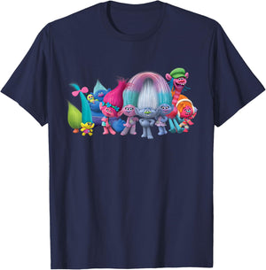 DreamWorks Trolls All Troll Friends Small T-Shirt - T-Shirt | Navy