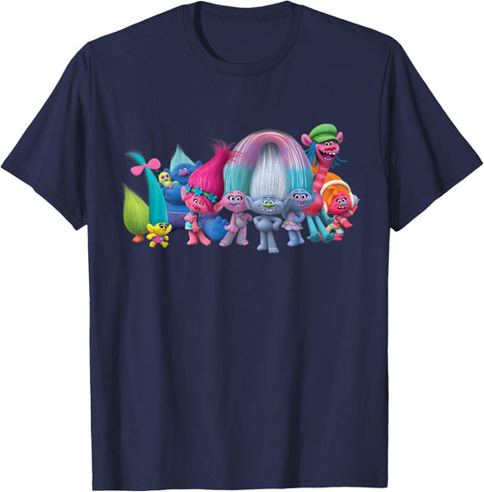 DreamWorks Trolls All Troll Friends Small T-Shirt - T-Shirt | Navy