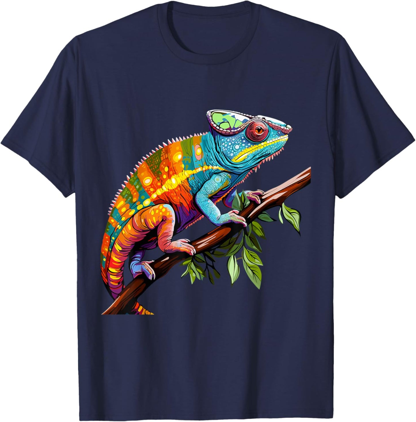 Chameleon Reptile Graphic T-Shirt - T-Shirt | Navy