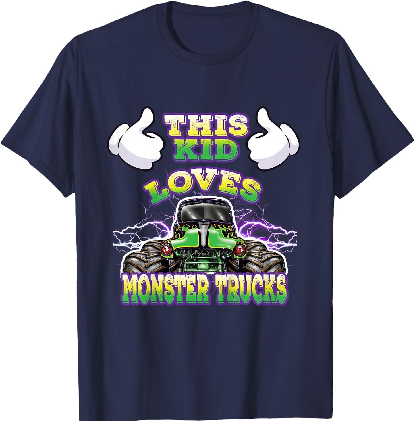 Kids Monster Truck Toddlers and Kids T-Shirt - T-Shirt | Navy