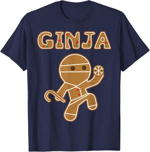 The Ginja | Funny Gingerbread Man Ginger Gift Bake Off T-Shirt - T-Shirt | Navy