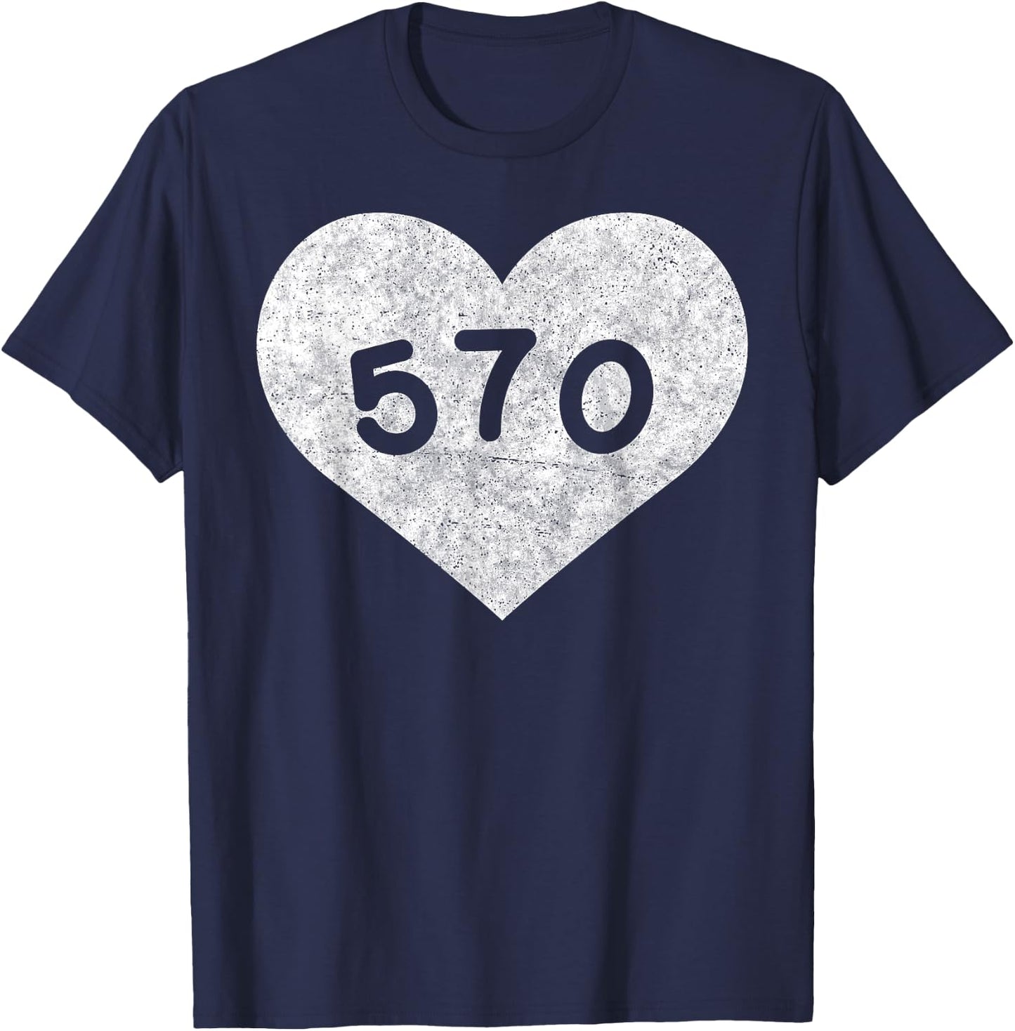 Pennsylvania Area Code 570 Heart Shirt State Gift T-Shirt - T-Shirt | Navy