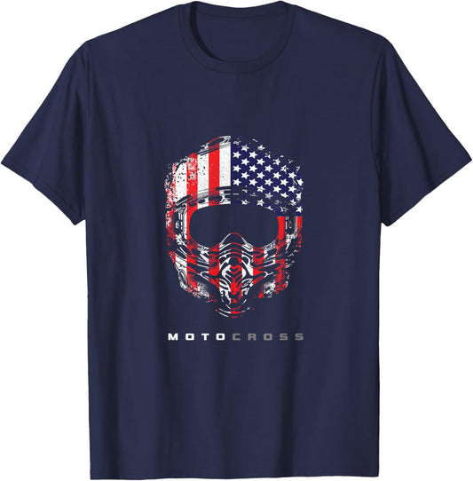 American Dirt Bike Motocross Apparel - Motocross Dirt Bike T-Shirt - T-Shirt | Navy