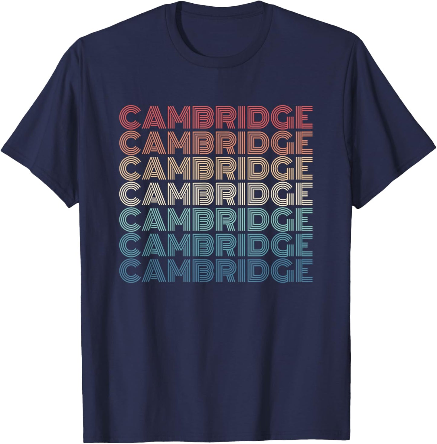 Retro Cambridge England T-Shirt - T-Shirt | Navy