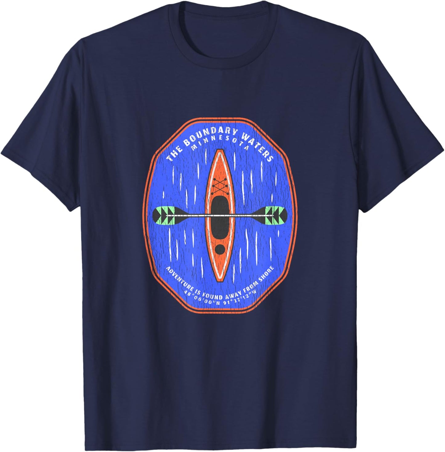 Boundary Waters Minnesota Kayaking Souvenir Boundary Waters T-Shirt - T-Shirt | Navy