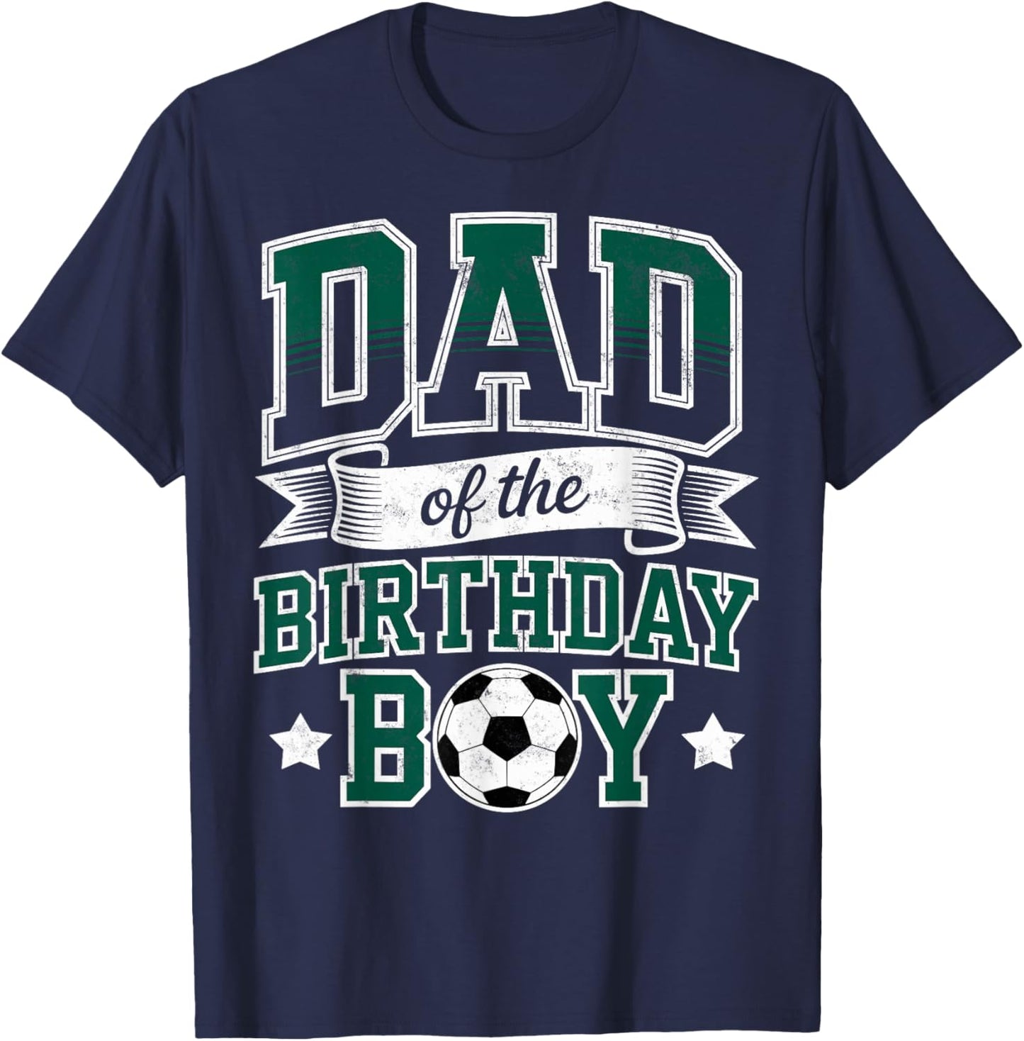 Dad of the Birthday Boy Soccer Goalie Bday Player Father Fan T-Shirt - T-Shirt | Navy