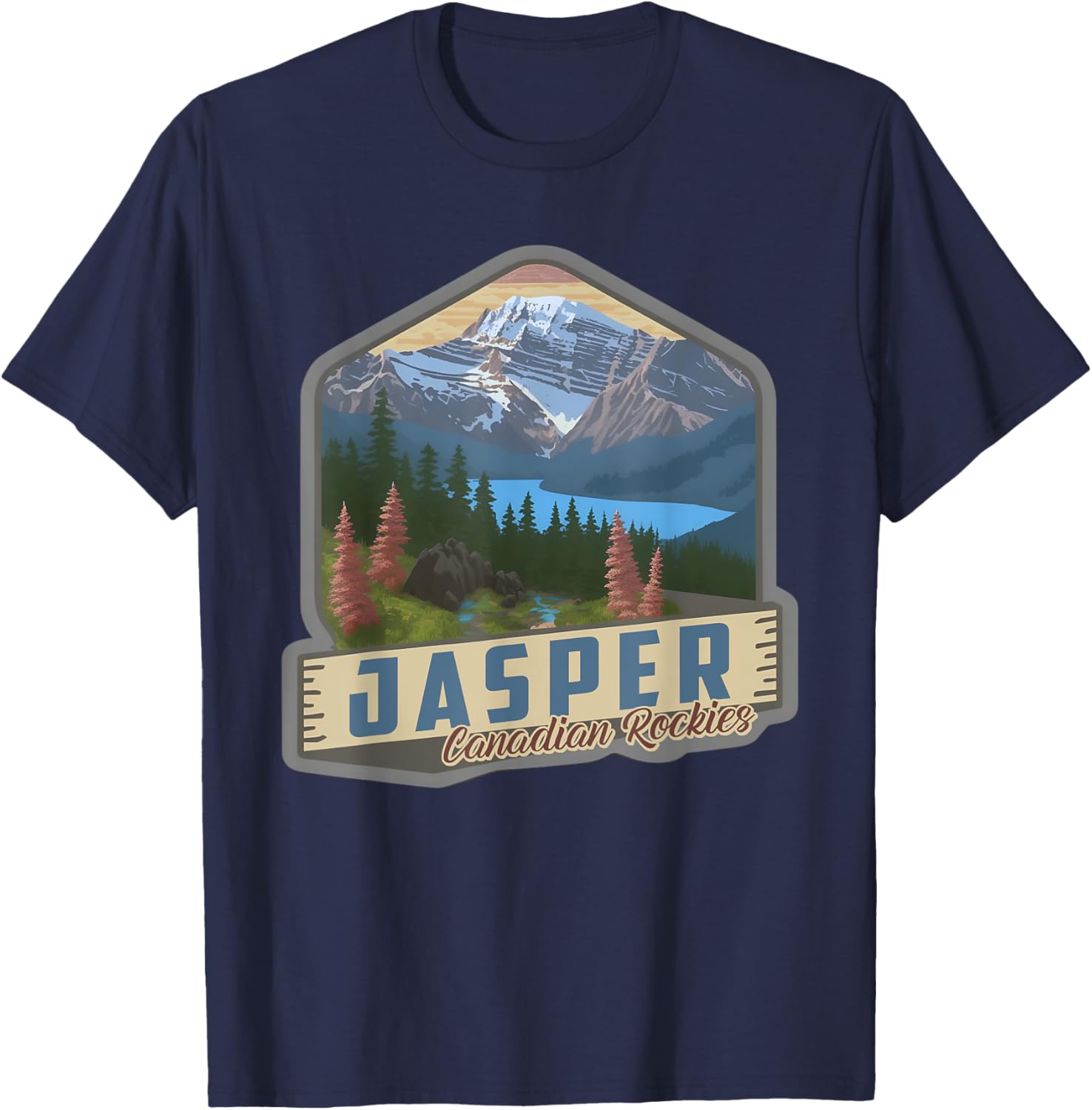 Jasper National Park Canadian Rockies US Parks Camping T-Shirt - T-Shirt | Navy