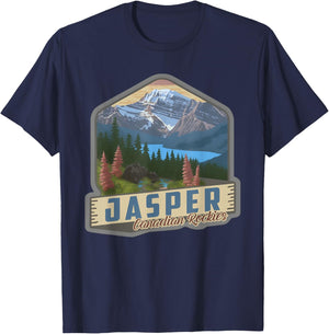 Jasper National Park Canadian Rockies US Parks Camping T-Shirt - T-Shirt | Navy