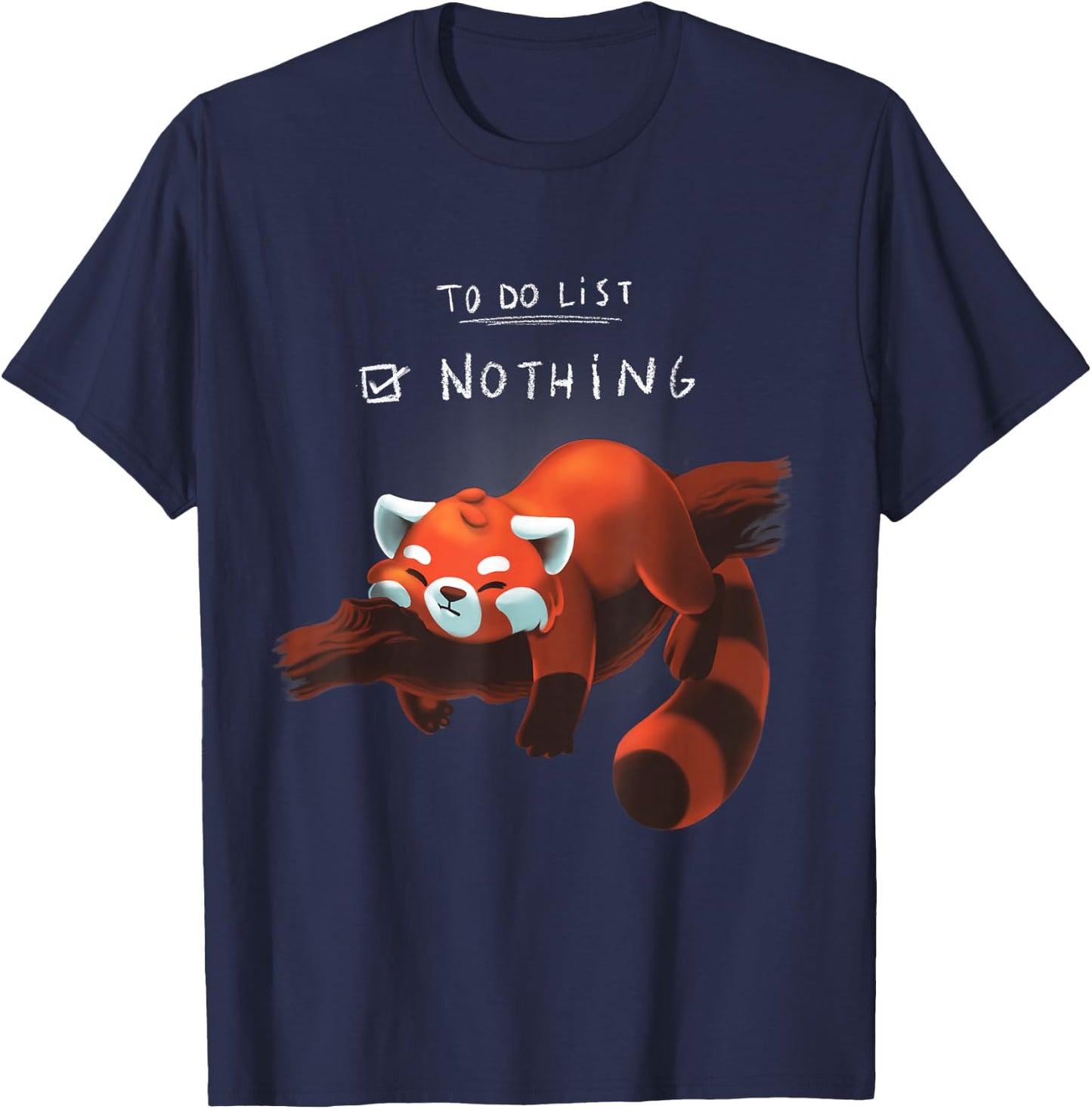 Red panda cute lazy animal To do list T-Shirt - T-Shirt | Navy