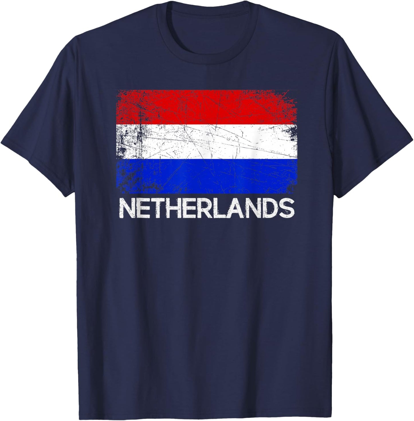 Dutch Flag | Vintage Made In The Netherlands Gift T-Shirt - T-Shirt | Navy