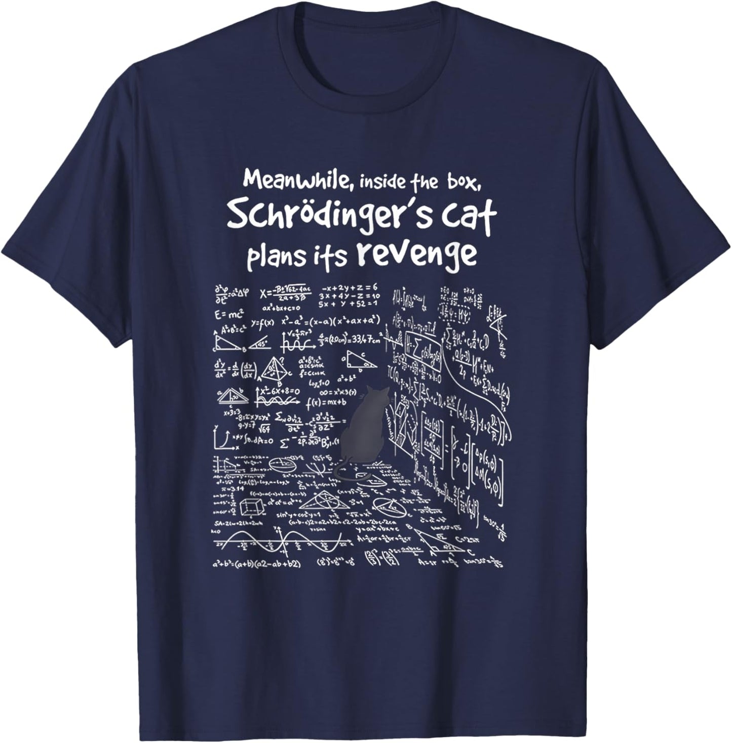 Meanwhile Inside The Box Schrodinger's Cat Plans Its Revenge Women T-Shirt - T-Shirt | Navy