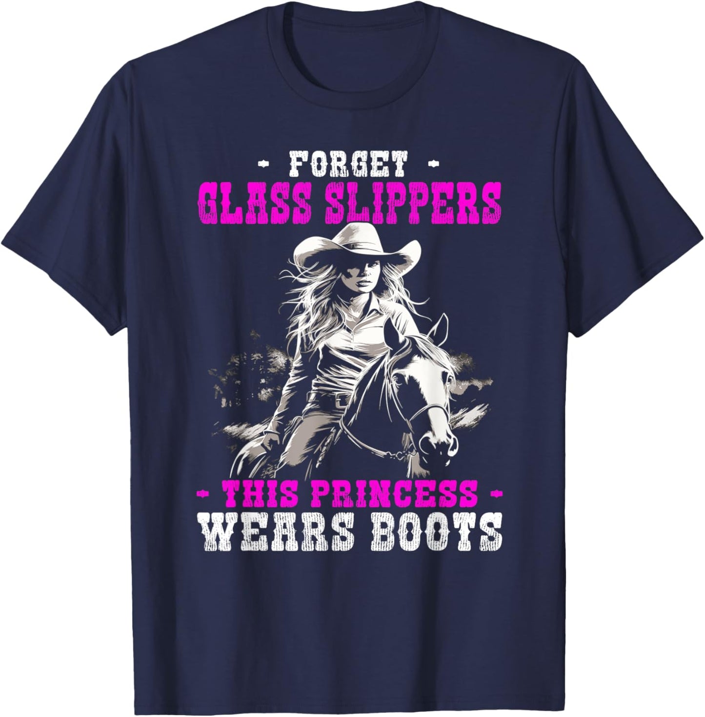 This Princess Wears Boots | western riding T-Shirt - T-Shirt | Navy
