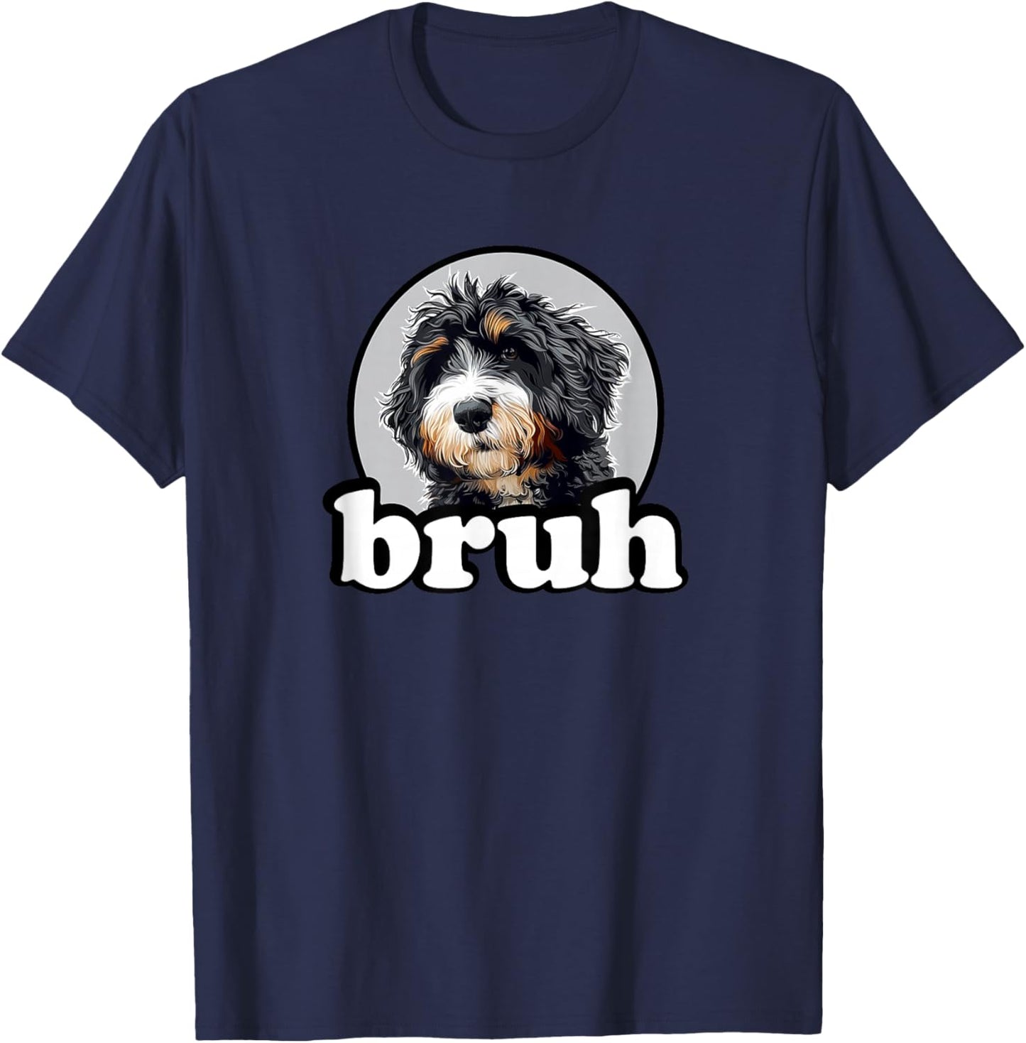 Cute Kids Bruh Bernedoodle Dog Lover T-Shirt - T-Shirt | Navy